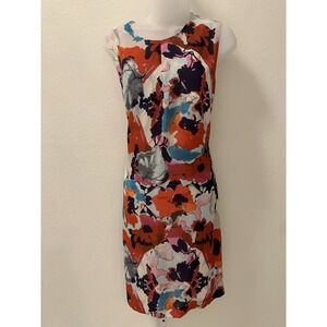 Boss Hugo Boss Sleeveless Sheath Dress US 8 Abstract Floral